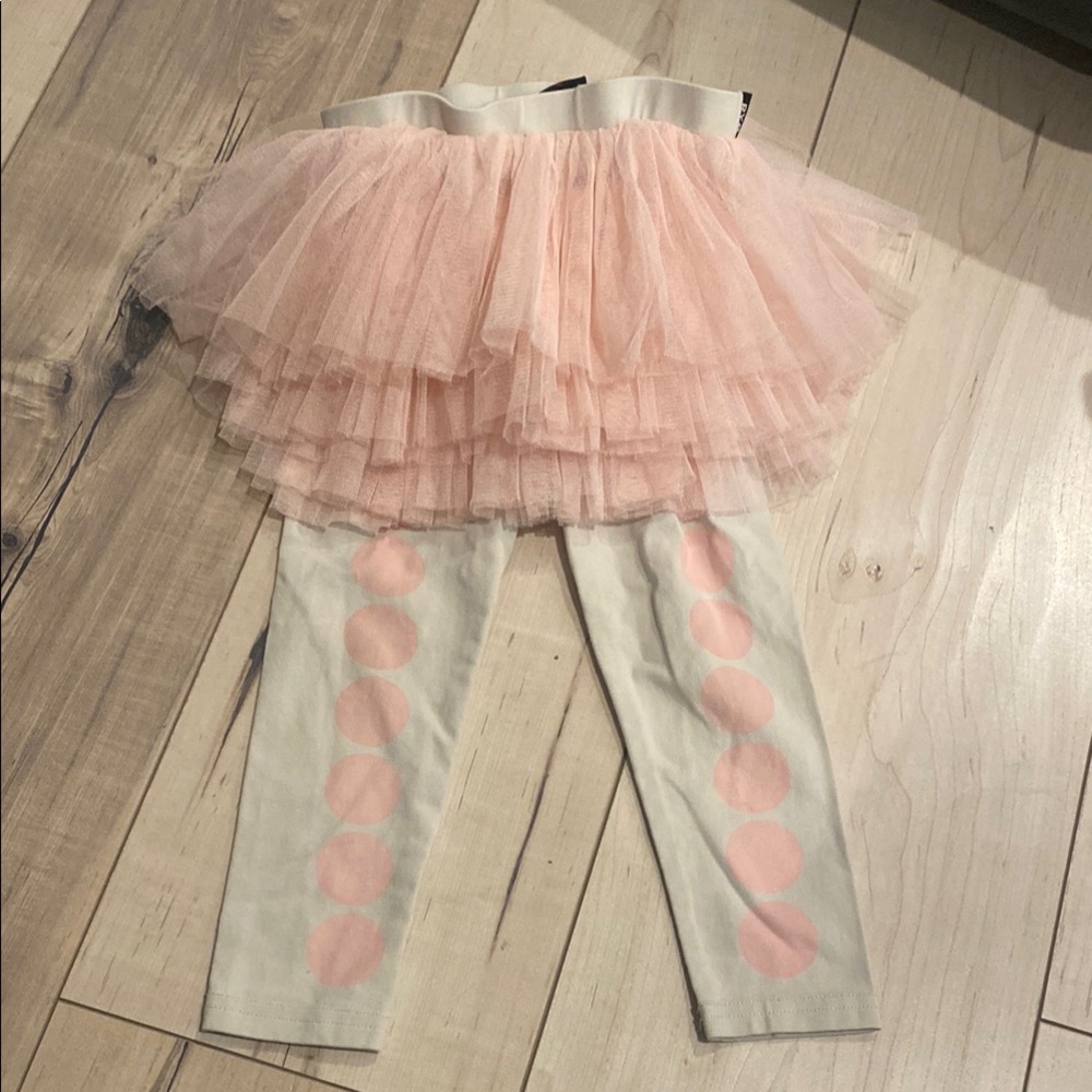 Chic Pink Tulle Skirt Leggings